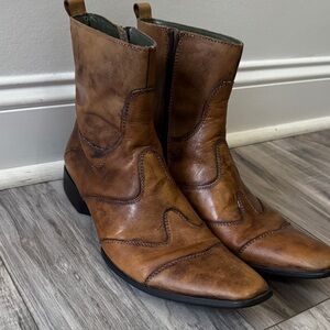 Men's Brown Leather Boots ALDO 7 Euro 40